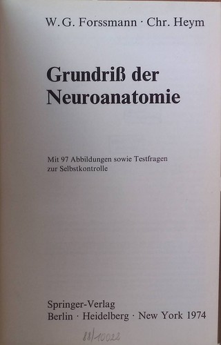 Grundriss der neuroanatomie - der,