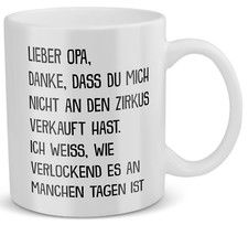 Opa Geschenk zum Geburtstag Grossvater Tasse Rentner Kaffeetasse Mann