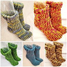 Selbstgestrickte Socken, Bett-,Couchsocken Gr. 44/45