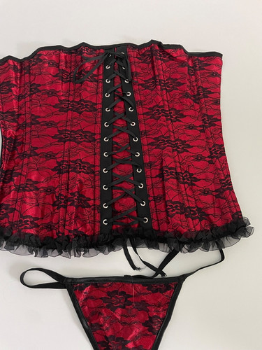 Corsage korsage schwarz rot - corsage,