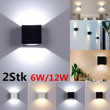 2X LED Wandleuchte Wandlampe Flur Strahler Licht Up Down Innen 6W 12W Modern
