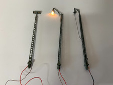 I) 6 Viessmann H0 3 Gittermastleuchten- ein + zwei flammig -Höhe ca. 120-140 mm