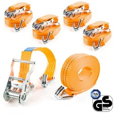 Spanngurte mit Ratsche und Haken 4x 2000kg 6m 35mm Zurrgurte TÜV GS zweiteilig