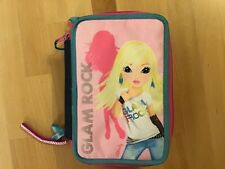 Top Model Federmappe mit drei Fächern Farbe rosa/blau und eine Brotdose 