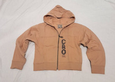 CRASH ONE Kinder Sweatjacke beige mit Kaputze / Hoodie Gr. XS /128