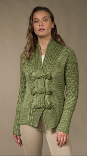 Aran merino strickjacke mit - merino-strickjacke,