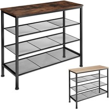 Schuhregal Holz Metall schmal