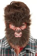 Haarige Werwolf FX Halbmaske als Kostümzubehör für Halloween und Karneval