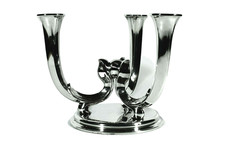 WMF Kerzenhalter ° versilberter Leuchter ° 40/50s Art Deco Stil Kerzenleuchter °