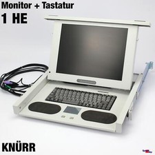 KNÜRR 15" DISPLAY MONITOR AND KEYBOARD TASTATUR 1 HE UNIT FÜR 19" 48cm RACK