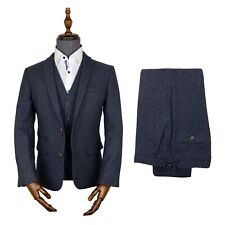 Tweed 3 Teiler Anzug Navy