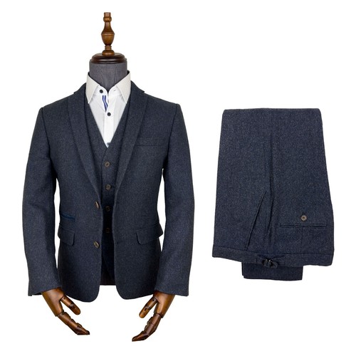 Tweed anzug dunkelblau - tweed,