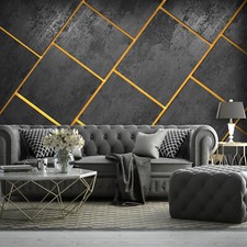 Fototapete Marmor Imitation Gold Schwarz Stein TAPETE Wohnzimmer Schlafzimmer