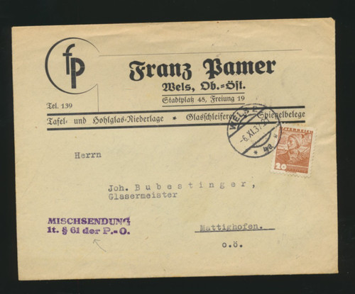 Geschäftsbrief 1937 aus wels - 1937,