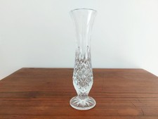 Schmale Glas Vase mit schönen Muster H 18cm