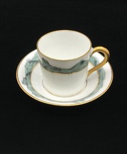 Jugendstil Mokkatasse Nymphenburg handgemalt Landschaft Wanderer Mocha Cup