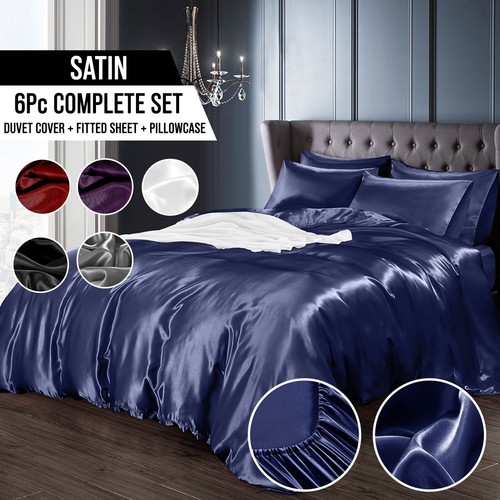 Satin bettwäsche set 6tlg - bettwäsche,