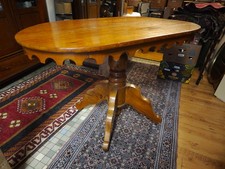 Antiker Biedermeier Salon Tisch Oval um 1820-30 auf Rollen