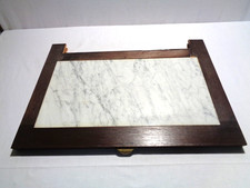 Holzplatte mit Marmoreinsatz, antike Anrichte, Schubkasten, Einschub,  Art Déco