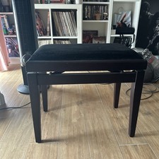 Klavierbank Klavierstuhl Pianobank Höhenverstellbar Schwarz Hochglanz