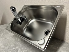 12V DIY Camping/Garten 8,5l Edelstahl-Spüle inkl. Wasserhahn & Abflussgarnitur