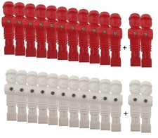 Kicker Set 2x(11+2 Reserve) Rot Weiß Orig Löwen Kickerfiguren 16mm+Schrauben