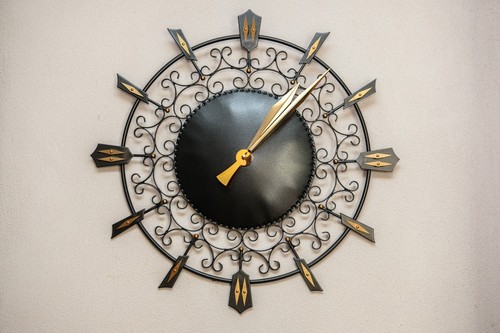 Vintage wanduhr schmiedeeisen - vintage,