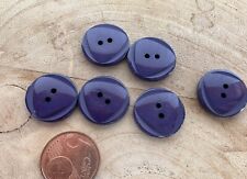 ❤️ 6 Stück Knopf 20mm Retro Knöpfe 3eck lila brombeere
