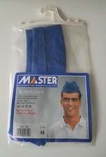 E)  MASTER  3 Schiffchen Kochmütze- Farbe Blau - Größe 58
