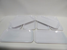 8x Buchsteiner Schalen weiß 30x15x2 cm Cadmiumfrei - Dental Instrumenten Tray