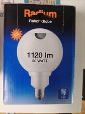 1x RADIUM Ralux GLOBE E27 20W 230V Globe Lampe 120mm Energiesparlampe neu in OVP