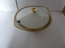 Hutschenreuther Terrine Weiß mit Gold und Platinrand D 27,5 - 30,5, H 16