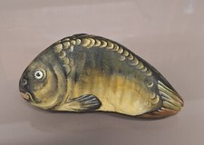 bemalter Stein/ handbemalt Spiegelkarpfen, Skulptur, Dekoration, Geschenk