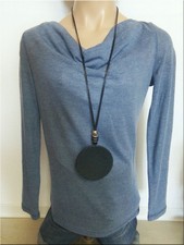 Neu Shirt Regatta Wasserfall-Ausschnitt Langarm Melange mit Longkette