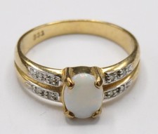 Edel Voll Opal Diamant Ring