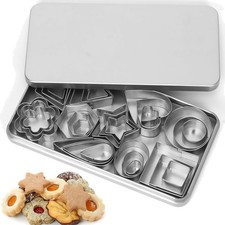 30 Stück Plätzchenausstecher, Mini Keksausstecher aus Edelstahl, Plätzchen Au