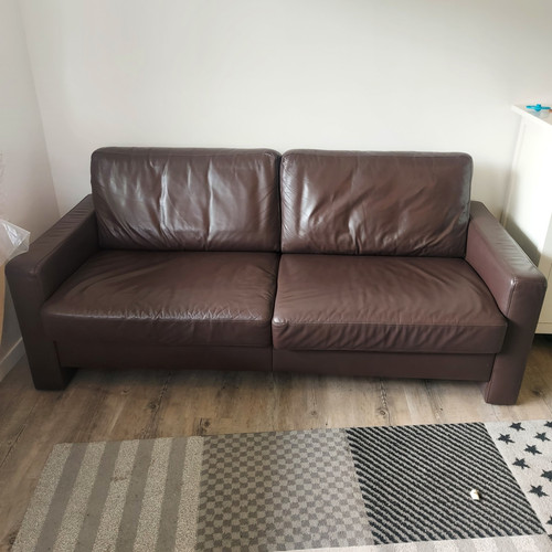 Braunes leder sofa mit - braunes,