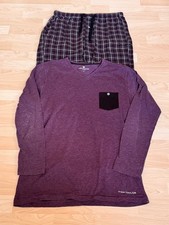 TOM TAILOR SCHLAFANZUG LANG PYJAMA NACHTWÄSCHE FLANELL GR. M - TOP !!!