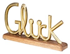 Schriftzug Glück L30cm Metall
