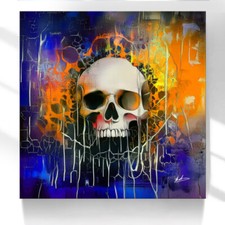 Leinwand Bilder Totenkopf Bunt