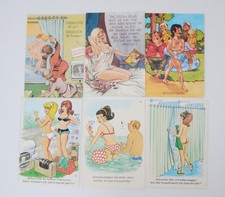 6x alte AK Scherzkarten Humor