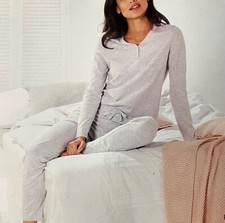 Pyjama Schlafanzug Damen Nachtwäsche Set Langarm Oberteil lange Hose