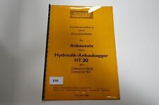 B646 SCHAEFF Anbauanleitung Ersatzteilliste HT 20 Hydraulikanbau bagger