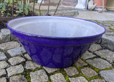 Email Schüssel | Emaille Waschbecken dunkelblau | Wanne Klapphenkel