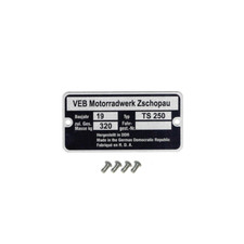 Typenschild mit 4 x Kerbnagel