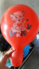 50 XXL riesen Luftballons 45cm rot Cattex 19" Looner Tiger Katze Gesicht Face