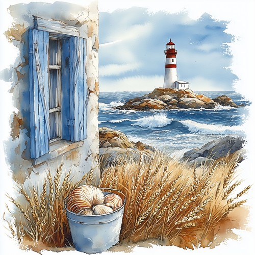 Wandbild strand leuchtturm - strand,