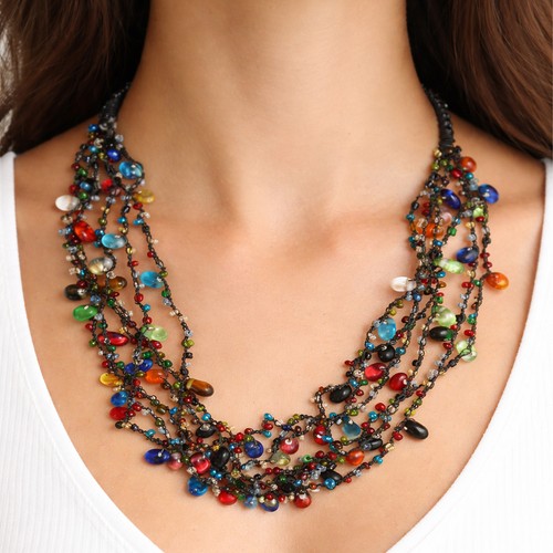 Glasperlenkette bunt kette - glasperlenkette,