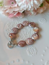 Luxuriöse Lila Natur Scheibenperlen Ca.16mm Armband ,Handgemachte Unregelmäßige 