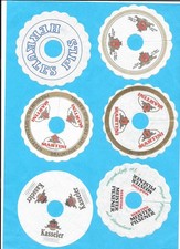 6 Pilsdeckchen, Tropfdeckchen von verschiedenen Brauereien aus Kassel